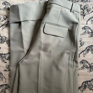 Frankie Shop Women’s Cuffed Silver Green Trousers Size S